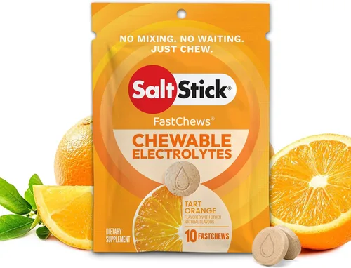 Vista 13 de SaltStick Electrolyte FastChews Green Apple - 12 paquetes resellables/120 unidades Chewable electrolyte tablets that start working in 45 seconds.