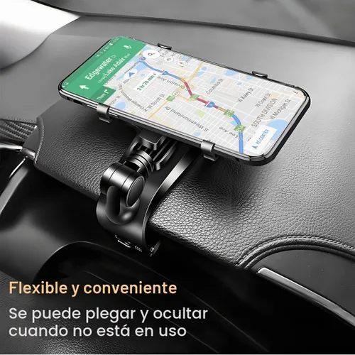 Vista 5 de Soporte de teléfono para automóvil, rotación de 1400 grados, soporte de clip para teléfono celular, multifuncional para interior de automóvil