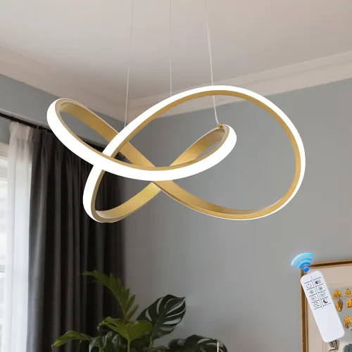 Vista 16 de MAYNA - Lámpara de araña de anillo moderna, lámpara colgante LED regulable