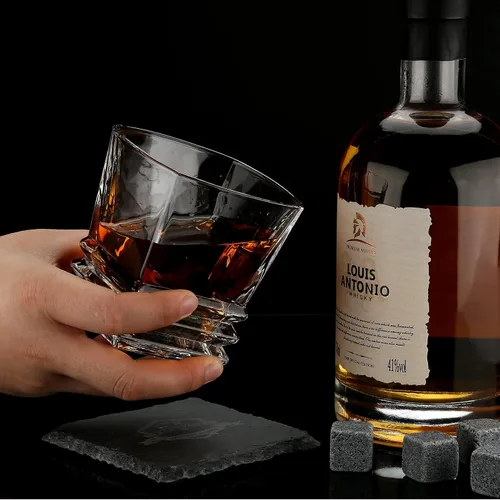 Vista 7 de EXREIZST Juego de Regalo de Piedras de Whisky - Regalos de Whisky para Hombres, Rocas de Whisky de Granito Refrigerantes, Juego de Caja de Regalo