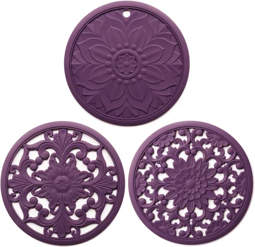 Vista 11 de Salvamanteles de silicona para platos calientes, mesa, encimera, antideslizantes, resistentes al calor, salvamanteles modernos para tetera
