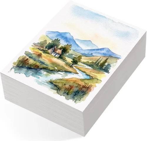 Vista 12 de 240 hojas de papel de acuarela a granel, papel de prensa en frío de 110 lb/230 GSM, papel de color de agua blanca para dibujar tarjetas de regalo