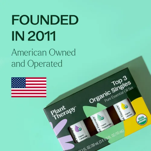 Vista 6 de Plant Therapy Set de los 3 mejores aceites esenciales orgánicos individuales 10 mL (1/3 oz) Limón, Lavanda y Menta 100% aceites esenciales puros