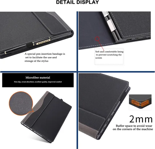 Vista 5 de Funda para portátil Dell Inspiron 16 Plus 7630 7620 7610 Pro 5620 5630 5625 y Vostro 5630 5620 7620, piel sintética, 2 en 1, funda para portátil