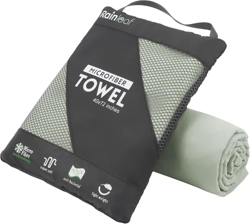 Vista 24 de Toalla de microfibra Rainleaf perfecta para viajes y gimnasio y camping. Secado rápido - Super absorbente - Ultra compacta - Liviana. Adecuada