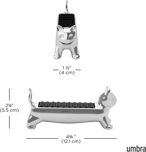 Vista 3 de Umbra Ali - Soporte para anillos de gato, almacenamiento de joyas cromado