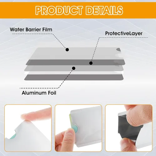 Vista 4 de Ouligay Juego de 10 fundas de bloqueo RFID, juego de soporte para tarjetas de crédito y protector de tarjeta de identidad