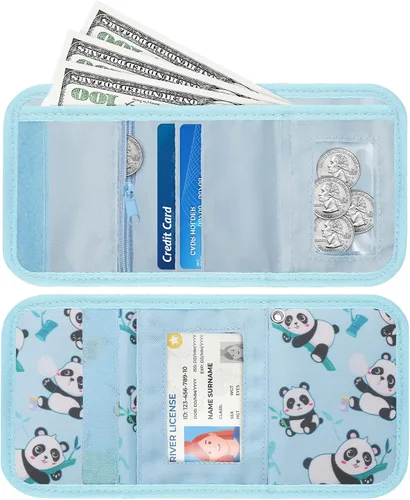Vista 5 de Hapycat Cartera infantil para niñas, Panda-azul