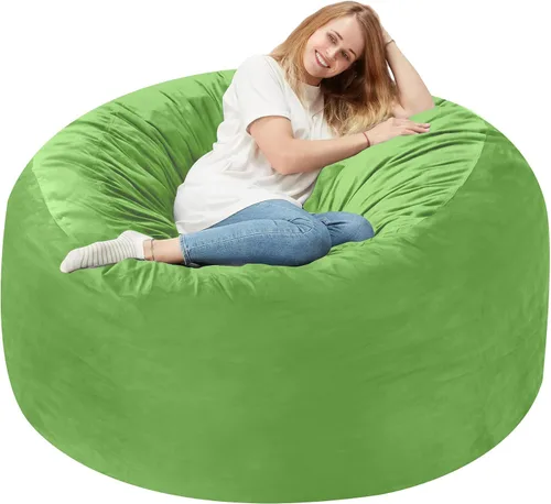 Vista 48 de Homguava - Sillón puff de 3 pies Sillón estilo puff grande de 3 pulgadas con relleno de espuma viscoelástica, sofá suave con funda de terciopelo
