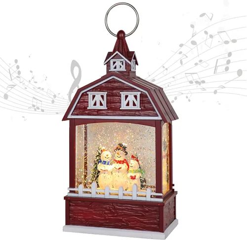 Vista 11 de Christmas Music Snow Globe Lantern with 6 Hour Timer, USB Powered Battery Operated Lighted Water Singing Snow Globe Holiday Women Children