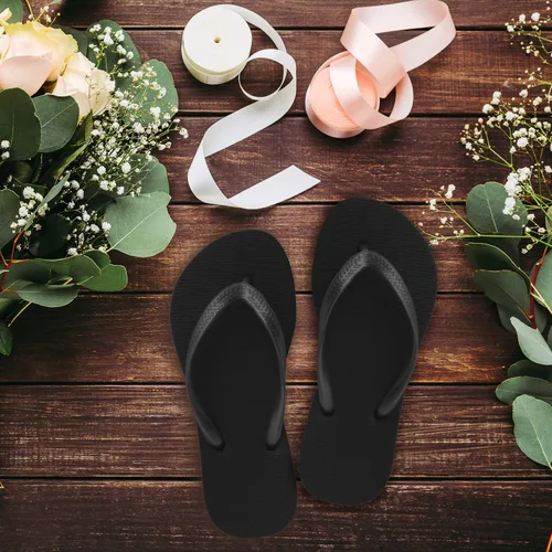 Vista 4 de 48 pares de chanclas, incluye letrero a granel para recepción de boda, fiesta en la piscina en la playa, suela suave al por mayor