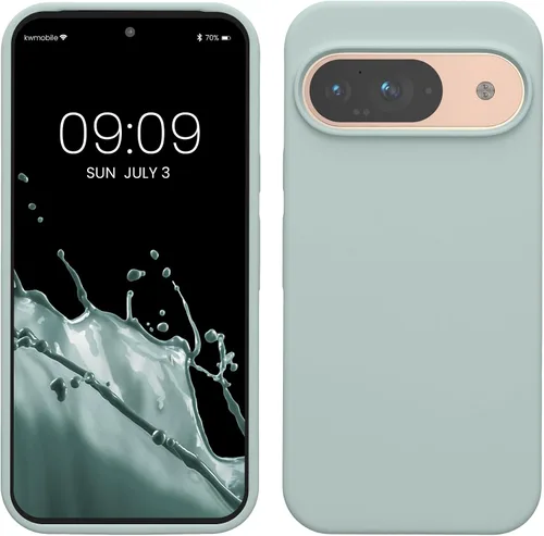 Vista 86 de kwmobile Funda Compatible con Google Pixel 6 Pro - Funda de Teléfono de Silicona TPU con Acabado Suave - Azul Caribe