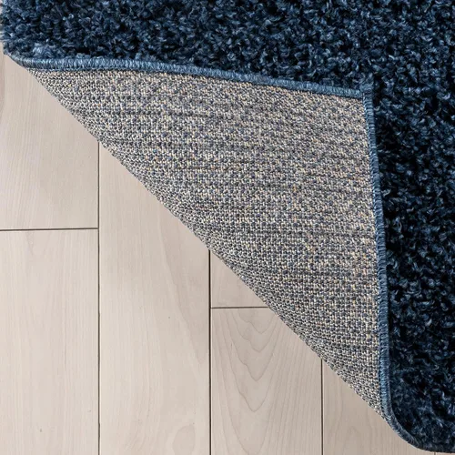 Vista 6 de 3Well Woven Elle Basics Emerson Shag Camino de pasillo, texturizado, azul oscuro, de 3 x 10, 2'7" x 9'6