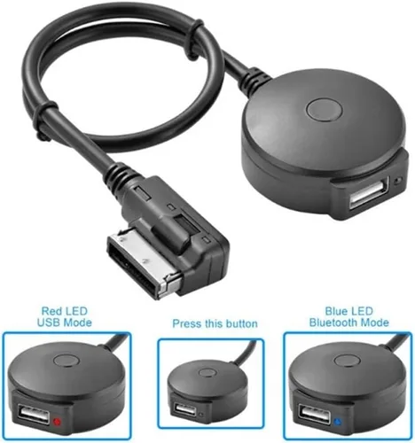 Vista 3 de YUYUE Adaptador de audio USB Bluetooth para Mercedes Benz, cable adaptador inalámbrico de interfaz de música AMI