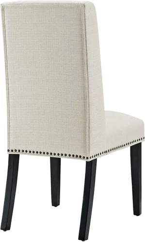 Vista 5 de Modway MO- Baron - Silla tapizada de madera con respaldo alto, diseño moderno, color beige