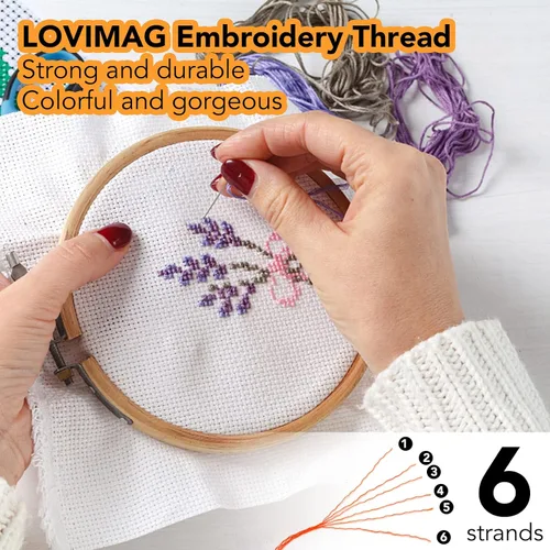 Vista 4 de LOVIMAG Hilo de bordar, 60 piezas, pulsera de la amistad, hilo de hilo