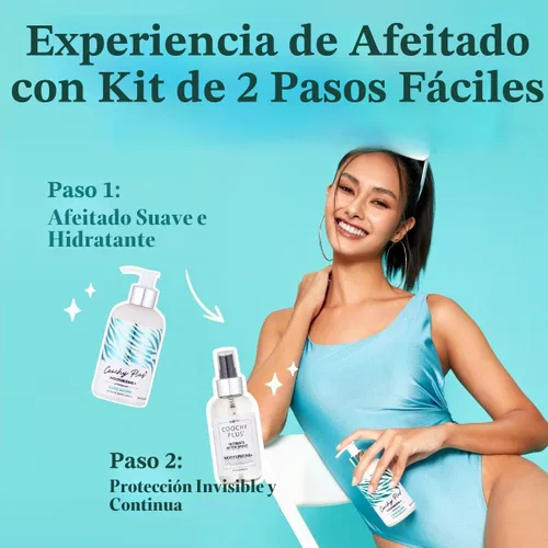 Vista 2 de Coochy Plus Coco Allure - Crema de afeitar íntima + kit para después del afeitado para mujer Made in USA Kit: Coco Allure intimate shaving cream +
