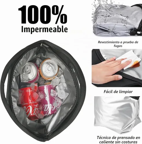 Vista 5 de Bolsa de almuerzo aislada, bolsa térmica impermeable para el trabajo