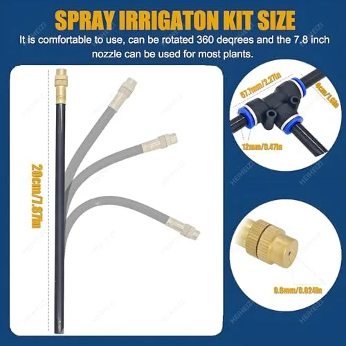 Vista 2 de Drip Irrigation Kit - Automatic System with 360° Adjustable Copper Nozzle & Atomizing Droppers for Efficient Garden Watering & Factory Cooling