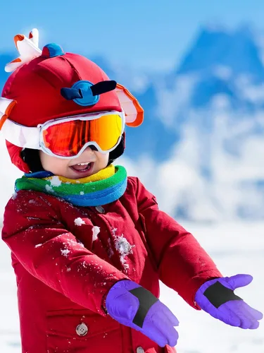 Vista 5 de 2 pares de guantes impermeables para niños, guantes de nieve cálidos para invierno, guantes de esquí para niños y niñas, resistentes al viento