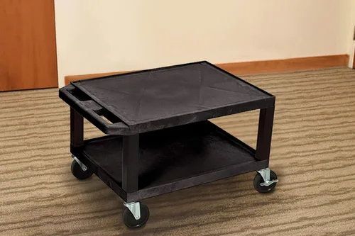 Vista 5 de Luxor Móvil Multiusos 16"H AV Carro Utilitario con 2 Estantes, Eléctrico - Negro