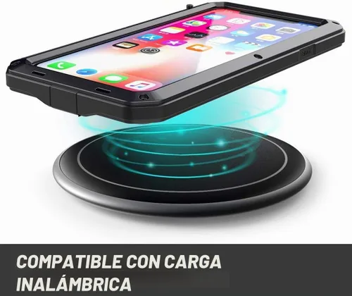 Vista 7 de Funda protectora de cuerpo completo 360 para iPhone Xs, resistente a los golpes, funda de metal de aluminio con protector de pantalla integrado