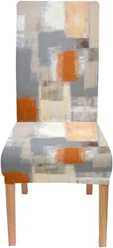 Vista 83 de TOMWISH Juego de 2 fundas para sillas de comedor, color turquesa y gris, fundas elásticas para sillas Parsons, de elastano, lavables, protectores