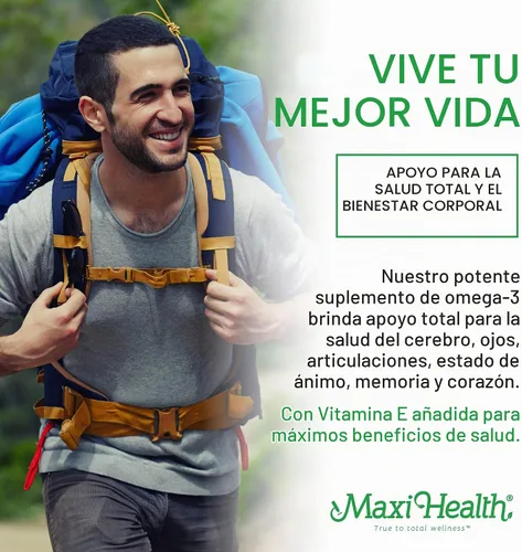 Vista 5 de Maxi Health® Suplementos Omega 3 de aceite de pescado, 2000 mg