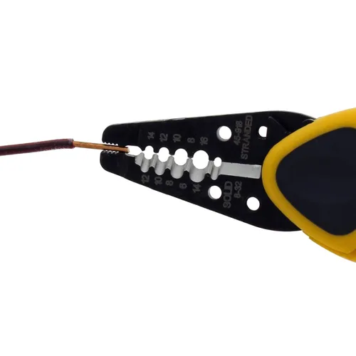 Vista 11 de IDEAL Electrical 45-918 Kinetic Reflex T-Stripper - 6-16 AWG, pelacables con reposamuñecas, nariz de alicates, bloqueo deslizante, agarres