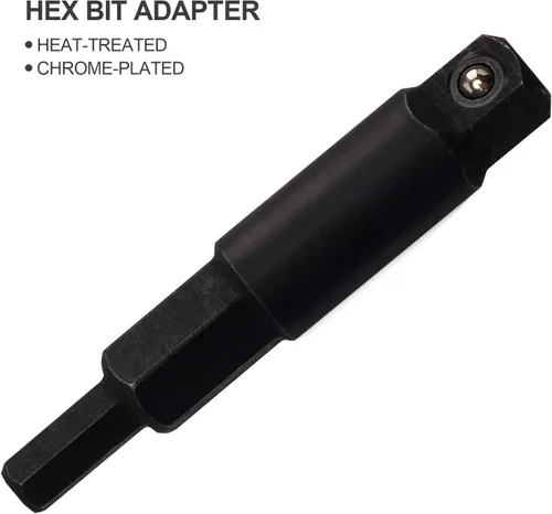 Vista 5 de ANCIRS Llave de trinquete de 3/16 a 3/8, llave de servicio HVAC con kit adaptador de broca hexagonal para aire acondicionado, reparación de equipos