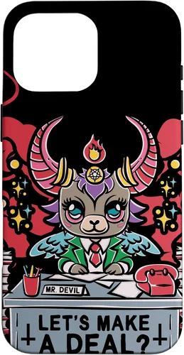 Vista 19 de Funda para iPhone 16 Kawaii Pastel Goth Make A Deal Baphomet Aesthetic Nu Cute Case