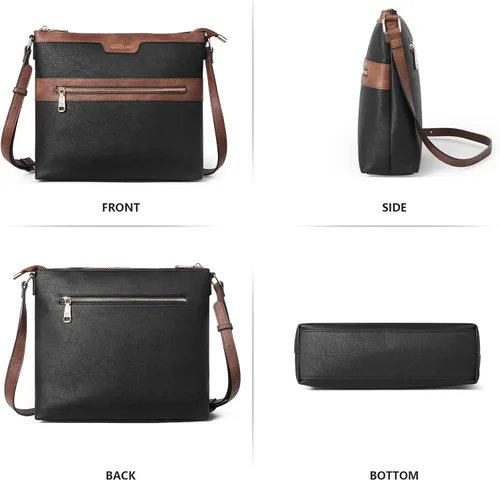 Vista 6 de CHOLISS Bolsos cruzados para mujer de tamaño mediano de cuero para viaje para mujer Monederos cruzados para mujer