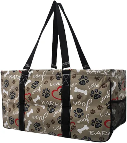 Vista 98 de NGIL Bolsa de comestibles reutilizable extra grande plegable de gran tamaño para comestibles, almacenamiento, picnic, playa, Estampado de vaca