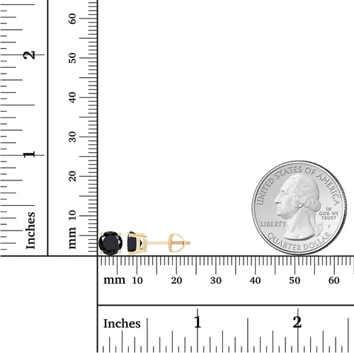 Vista 4 de Aretes de tuerca con tuerca de oro macizo de 14 quilates, hipoalergénicos, de 0.236 in