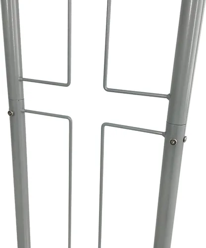 Vista 7 de FixtureDisplays® Atril, púlpito, podio para piso, diseño de cruz, acero y MDF - plata 119759