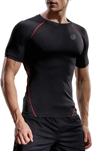 Vista 2 de NELEUS Paquete de 3 camisetas de entrenamiento de capa base de compresión atlética para hombre