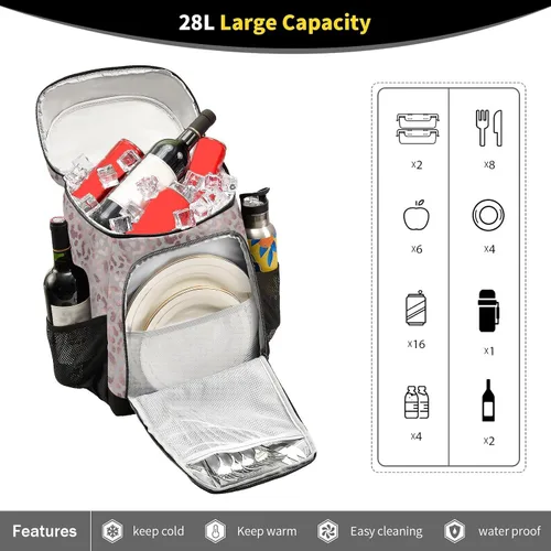 Vista 4 de Cooler Backpack Insulated Waterproof Leak Proof Beach Cooler Bag Lightweight Lunch Picnic Camping Backpack Cooler for Men and Women
