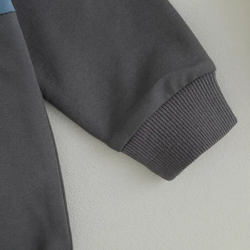 Vista 4 de Ayalinggo Conjunto de sudadera con cuello redondo y bloques de color para bebé y niño pequeño
