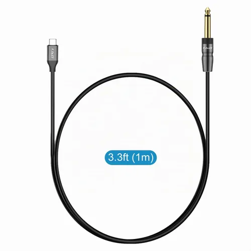 Vista 7 de J&D Cable adaptador auxiliar de interconexión de audio TS mono USB-C a 0.250 in de 1/4 pulgadas, compatible con iPhone 16/17 Series, Galaxy S24/S25