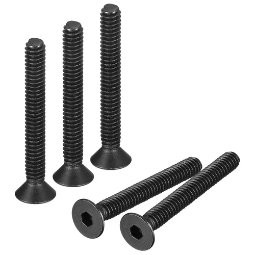 Vista 7 de uxcell Tornillos de Cabeza Plana con Hexágono Interior #4-40x1, Tornillos de Cabeza Plana Avellanada con Hexágono Interior de Acero al Carbono Grado