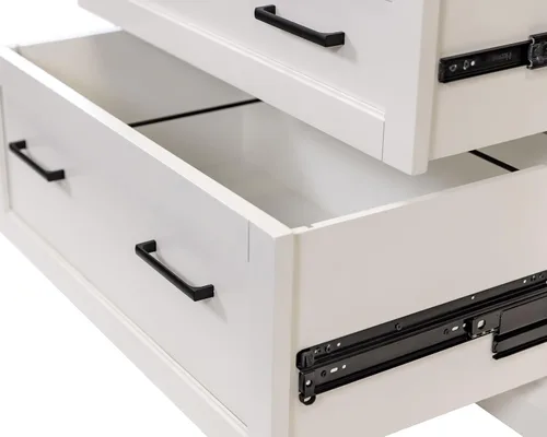 Vista 7 de Modern Wood Drop-Lid Secretary Desk, Fully Assembled, White