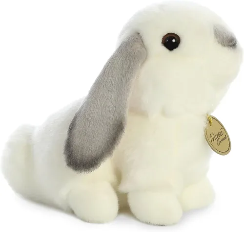 Vista 2 de Aurora® Adorable conejo Lop de peluche Miyoni®, detalle realista, compañía entrañable, gris, 8 pulgadas