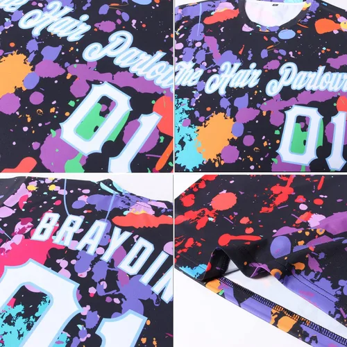 Vista 4 de Camisetas de béisbol personalizadas para deportes de equipo, camisa de softbol personalizada, nombre y número del equipo impresos S-5XL