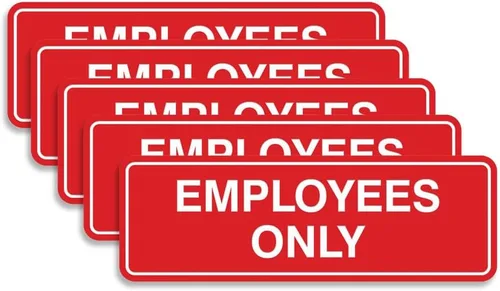 Vista 33 de Letrero estándar de solo empleados - Negro - Pequeño (1 paquete)