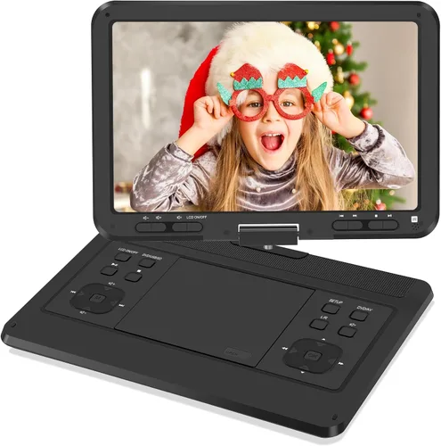 Vista 8 de HotHat Reproductor de DVD portátil de 17,5" pantalla giratoria HD de 15,6