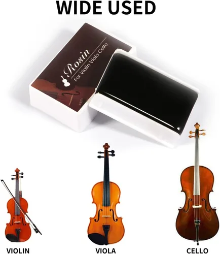 Vista 6 de Colofonia, Colofonia para violín [paquete de 6] Colofonia para violín, viola y violonchelo, Resina oscura baja en polvo, accesorios para violín