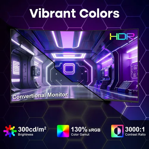 Vista 72 de Amzfast - Monitor de juegos de 24 pulgadas 180Hz 200Hz FHD 1080p, monitor de computadora, sincronización adaptativa de 1 ms, 3000:1, pantalla HDR