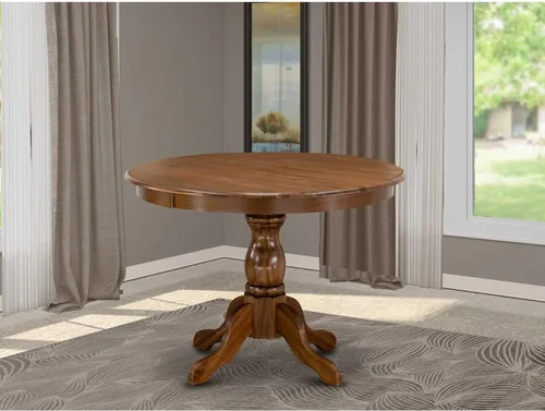 Vista 40 de HomeStock Mesa de comedor redonda de madera, mesa de cocina resistente para espacios pequeños, color negro y cereza/36 pulgadas sin gotas