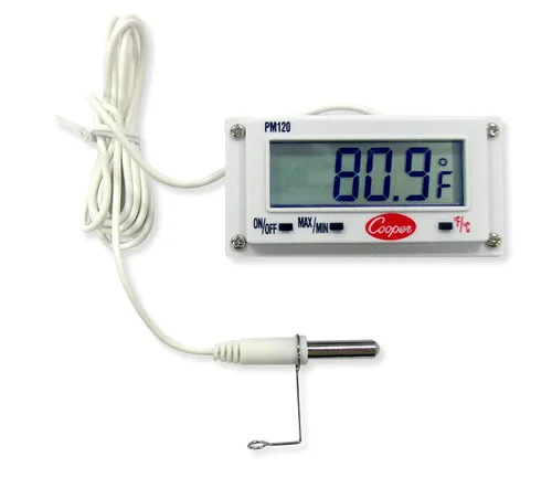 Vista 3 de Cooper - Termómetro digital para panel (2,6 x 1,4, 1,5 V, Aa, murciélago)