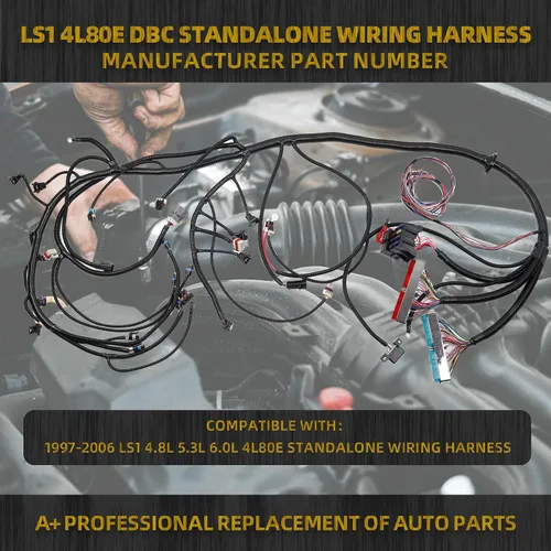 Vista 2 de Dasbecan 4L80E DBC LS Arnés de Cableado Independiente Compatible con Motores GM LS1 Vortec 4.8L 5.3L 6.0L 1997-2006 Drive by Cable, Conector